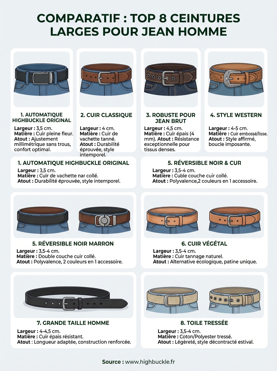 ceinture large pour jean homme infographic