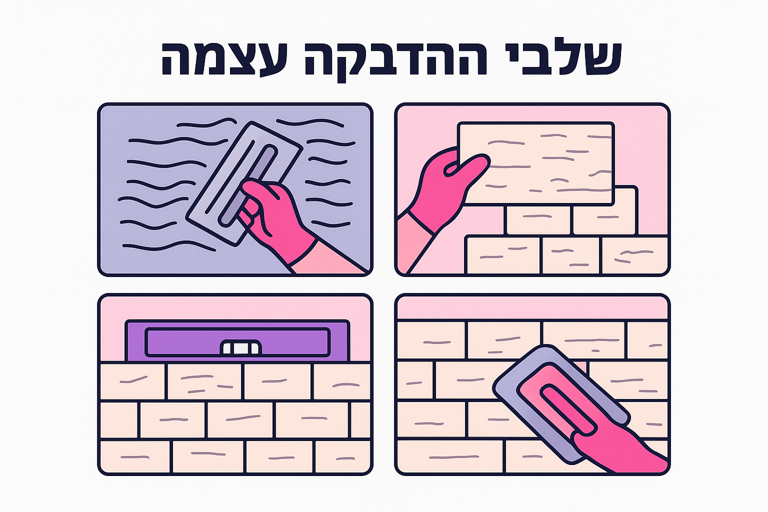 שלבי ההדבקה עצמה