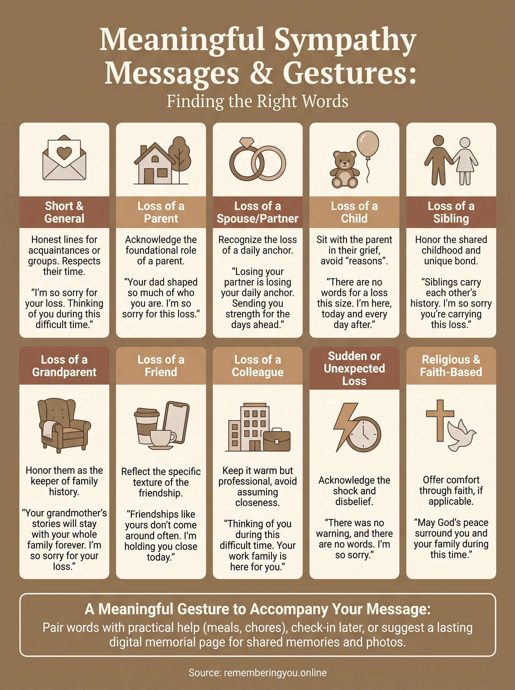 messages of sympathy infographic