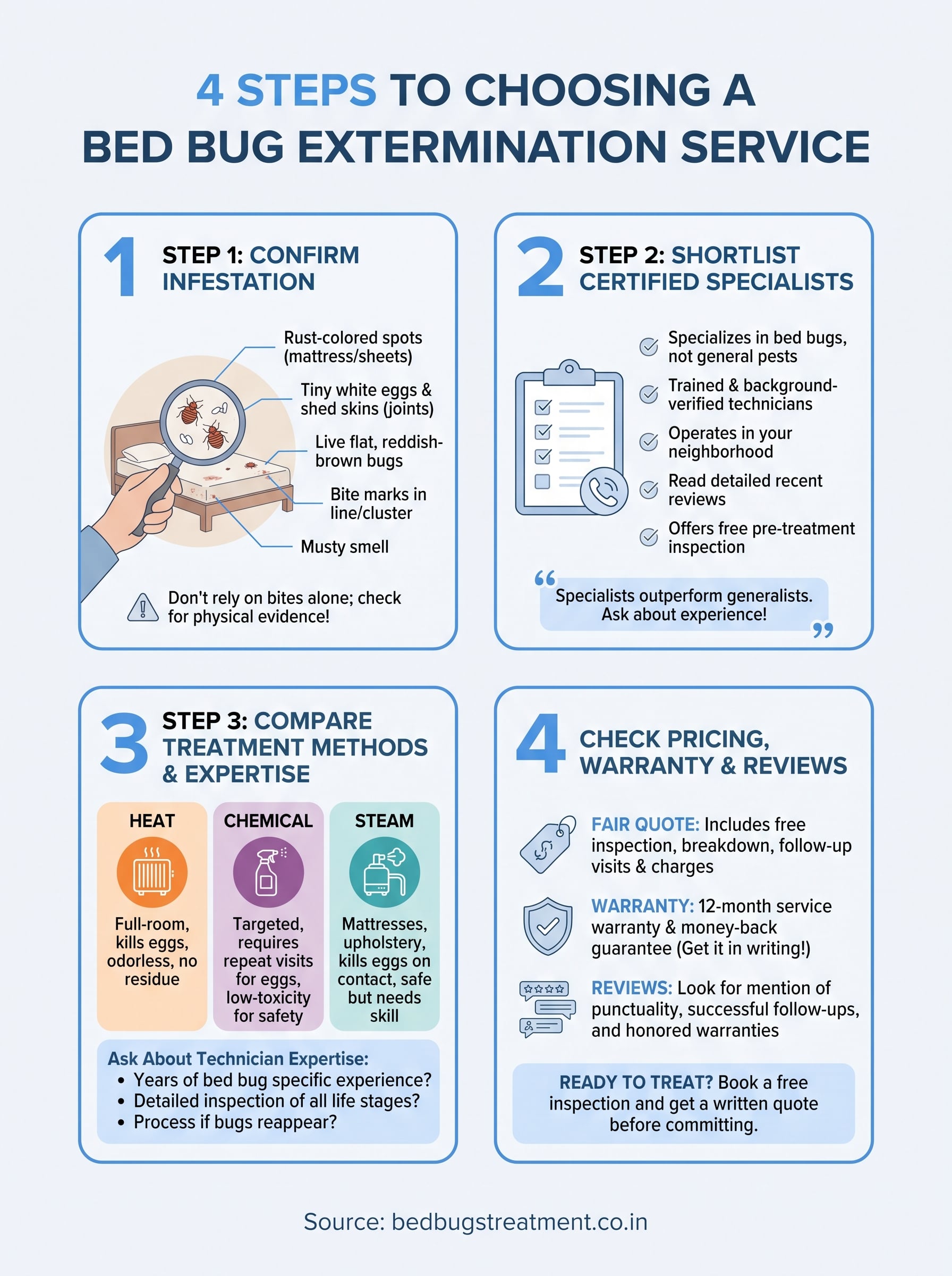 How to Choose the Right Bed Bug Extermination Service 2 bed bug extermination services infographic