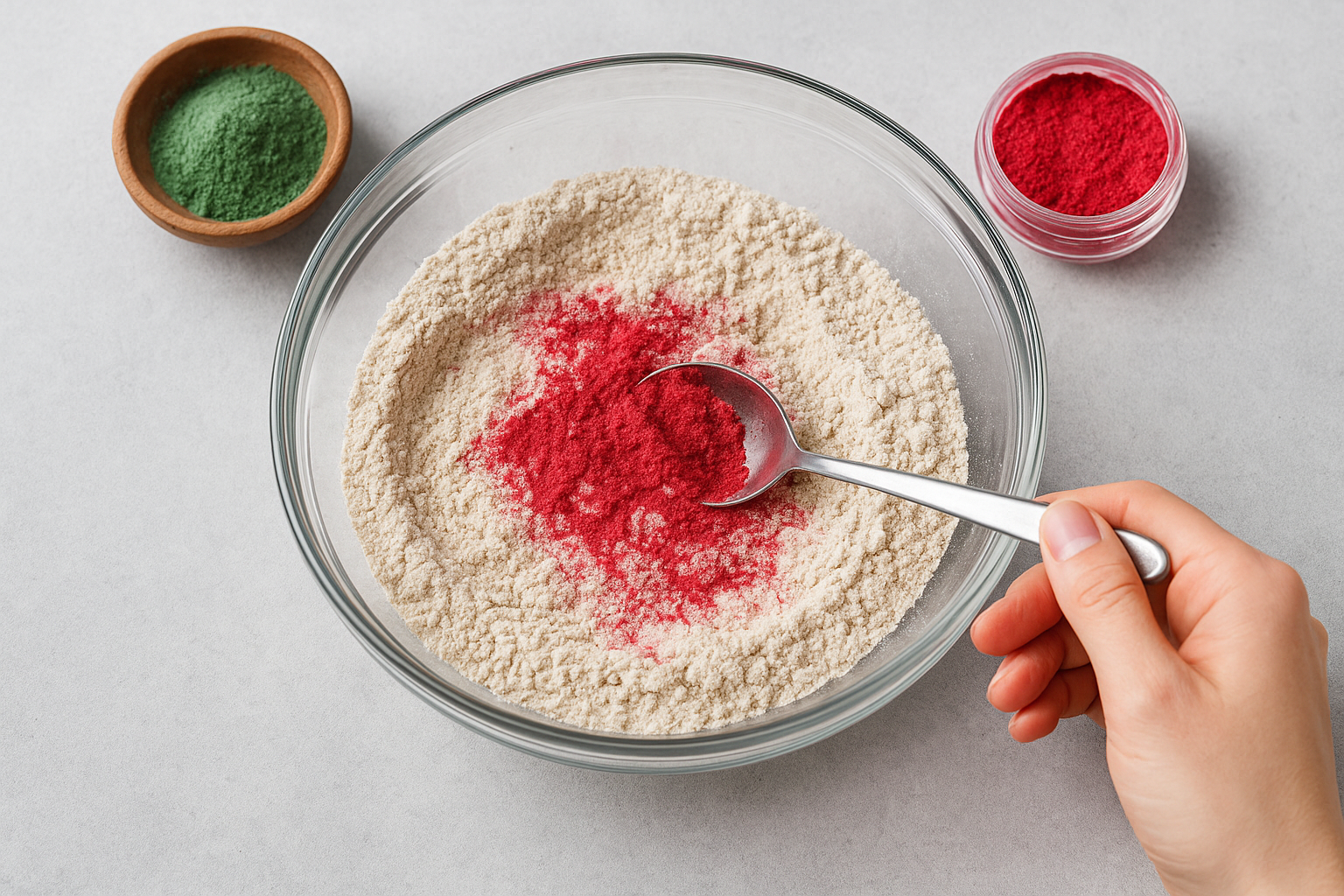 Colour with mica powder