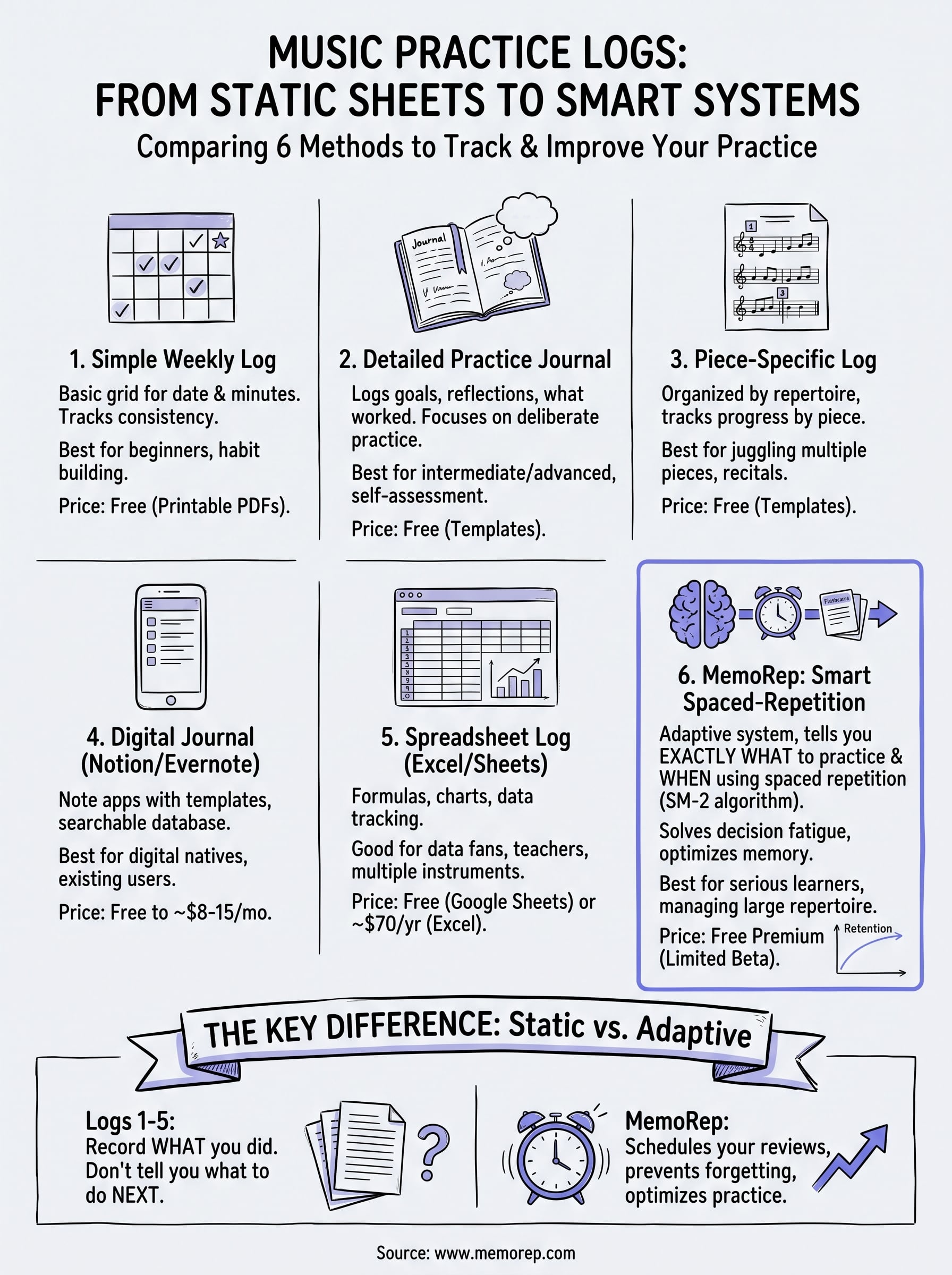 music practice log template infographic
