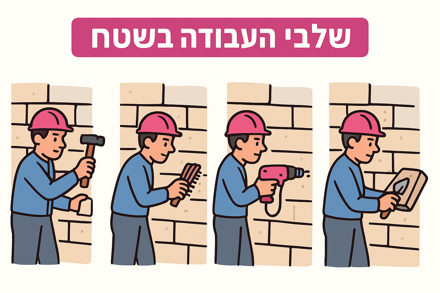 שלבי העבודה בשטח