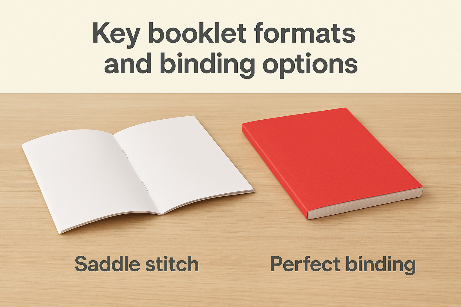 Key booklet formats and binding options