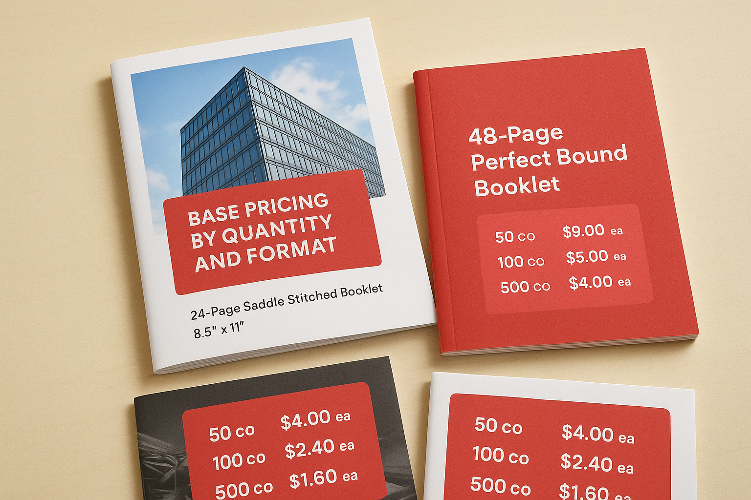 Base pricing by quantity and format