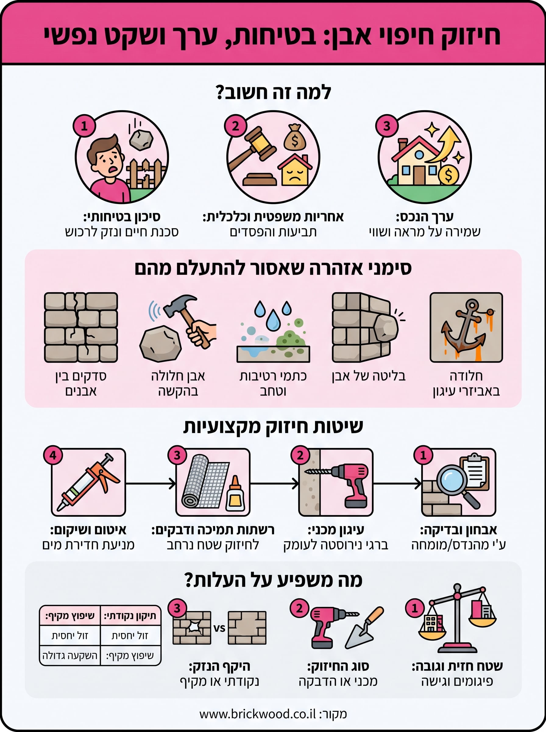חיזוק חיפוי אבן infographic