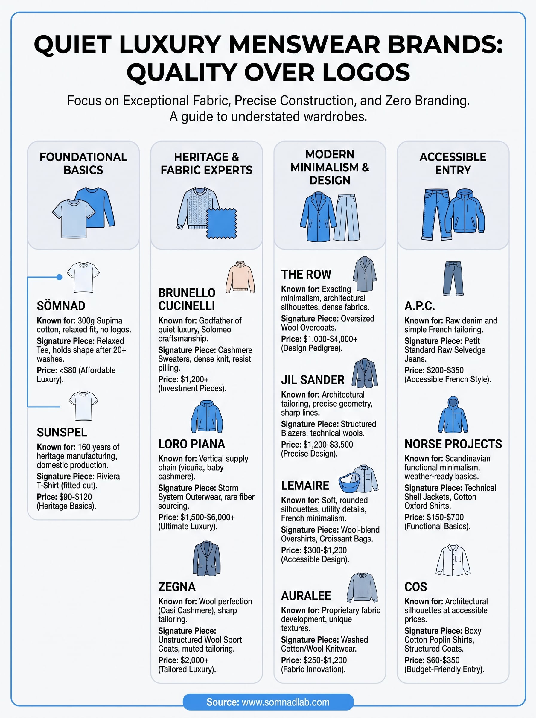 quiet luxury menswear infographic