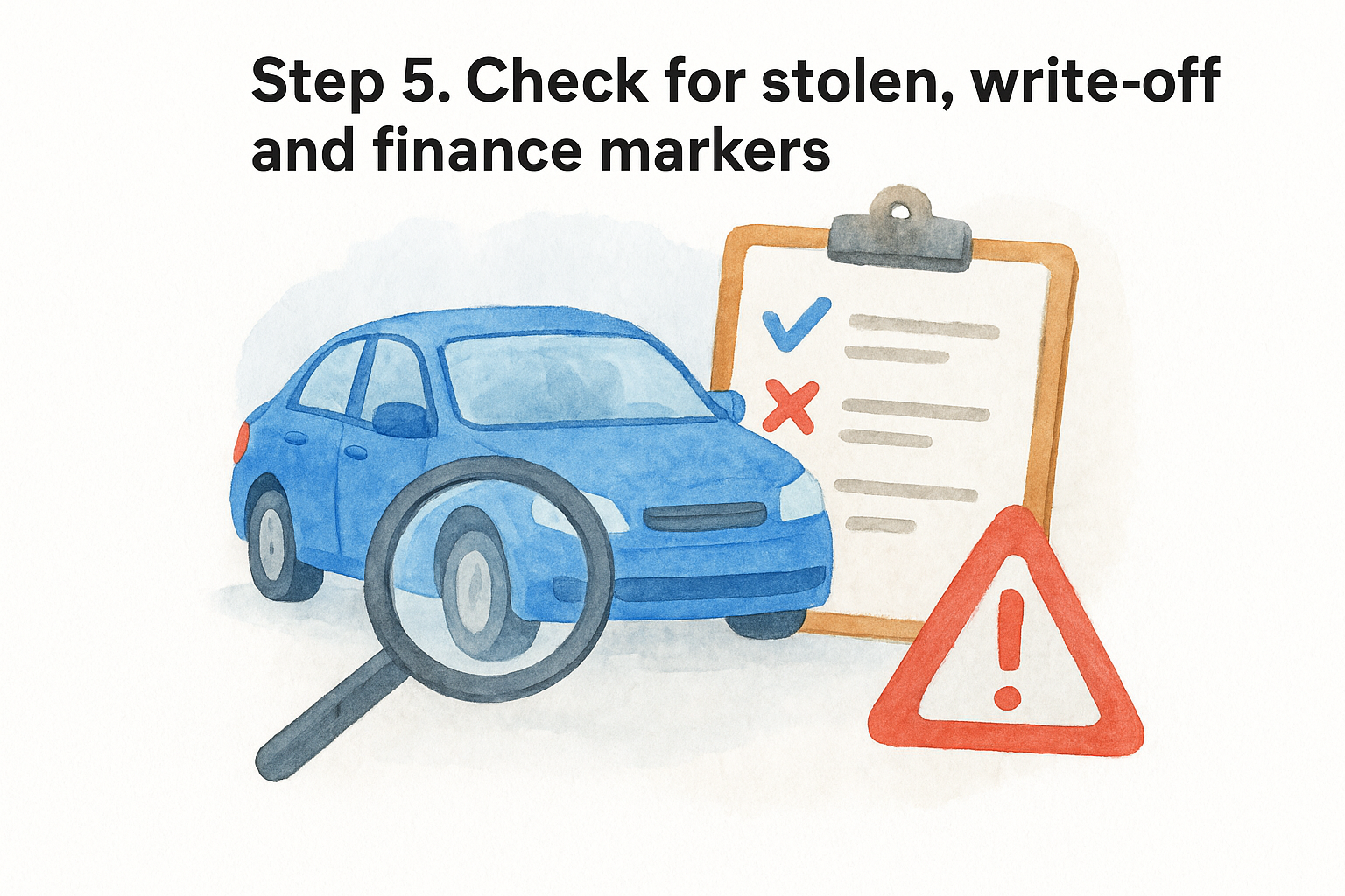 Step 5. Check for stolen, write-off and finance markers