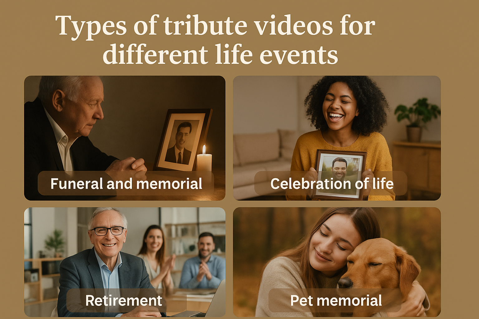 Types of tribute videos for different life events