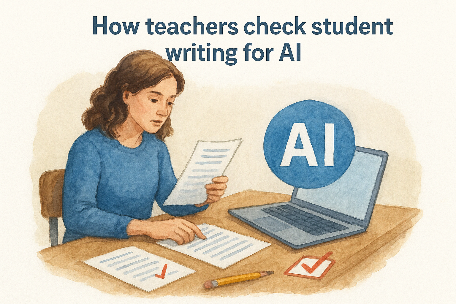 How teachers check student writing for AI