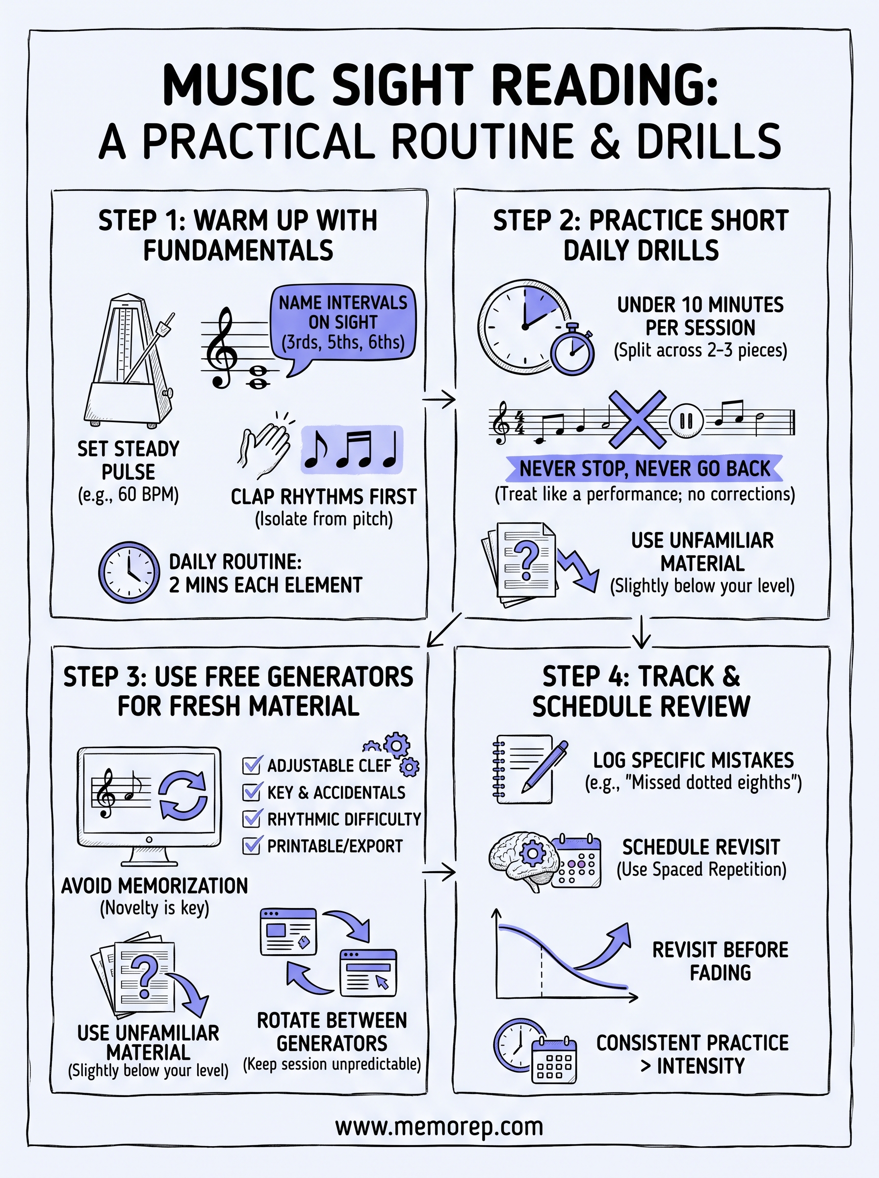 music sight reading exercises infographic