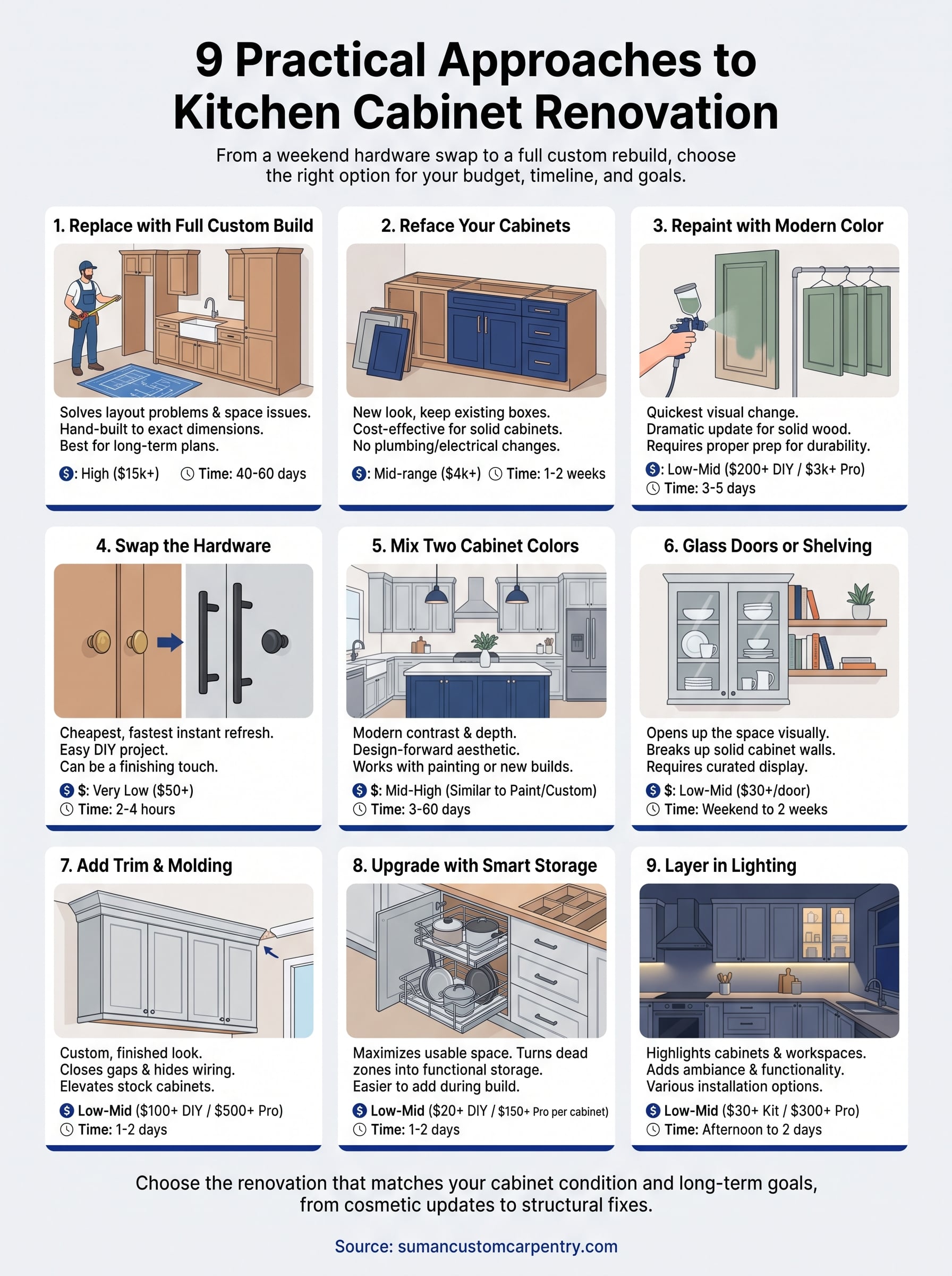 kitchen cabinet renovation ideas infographic
