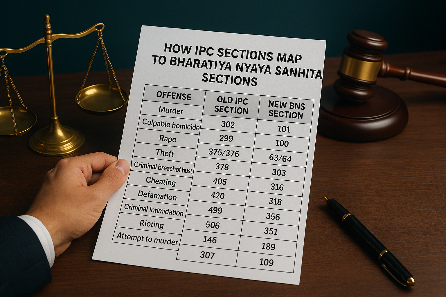 How IPC sections map to Bharatiya Nyaya Sanhita sections