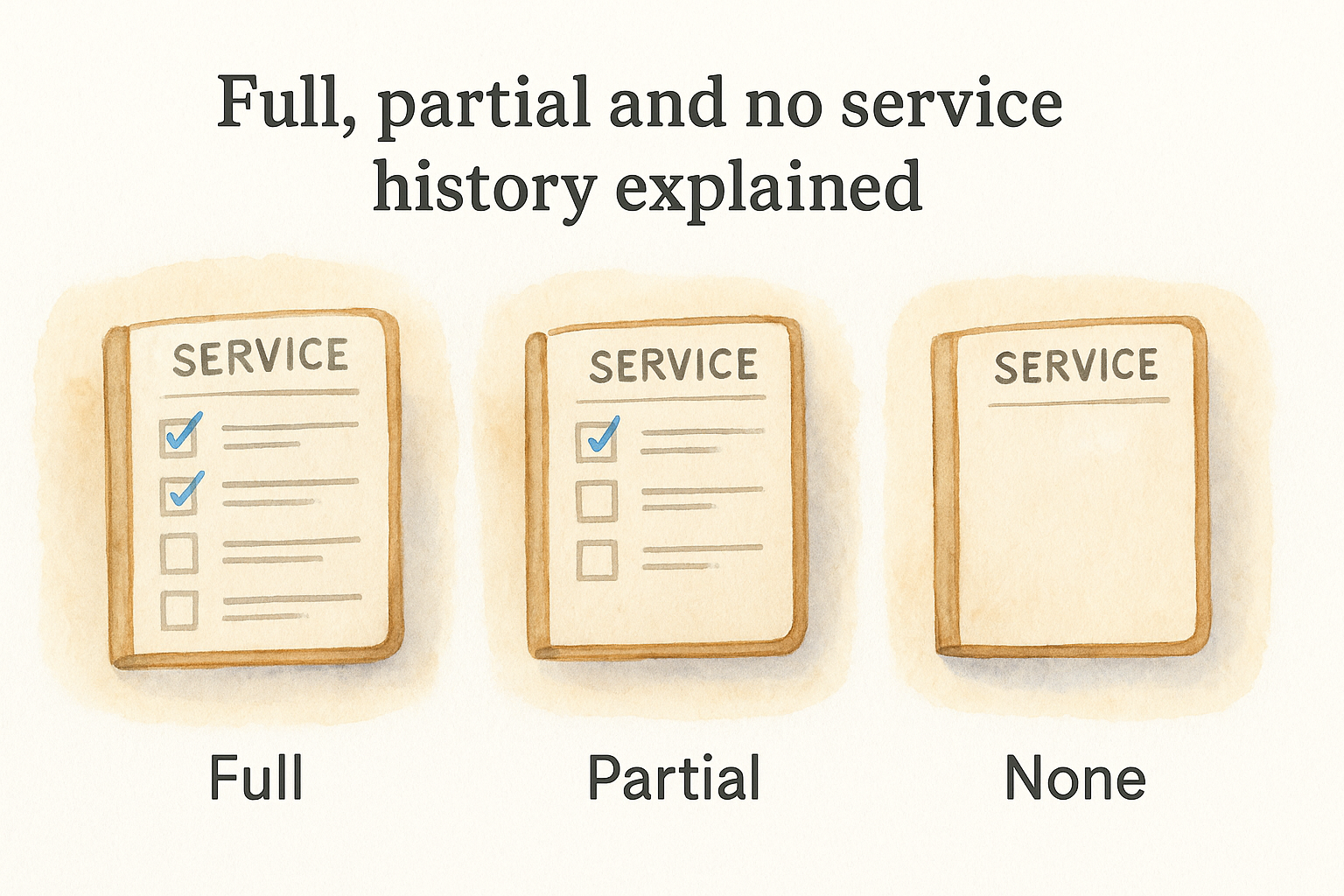 Full, partial and no service history explained