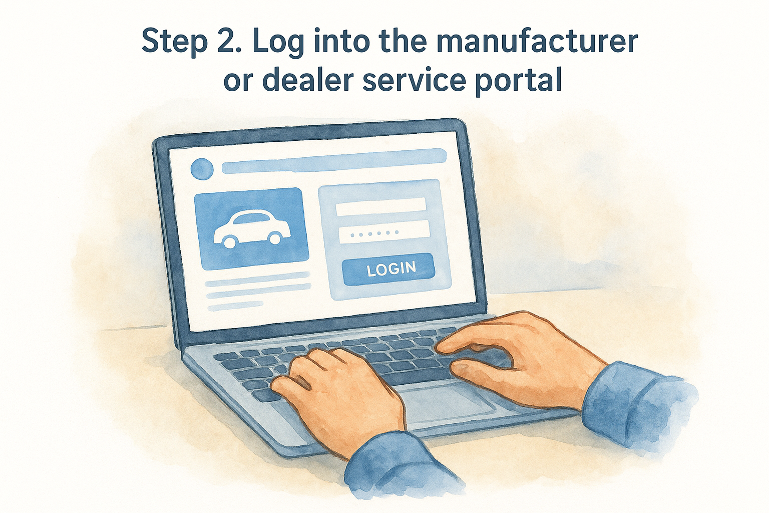 Step 2. Log into the manufacturer or dealer service portal