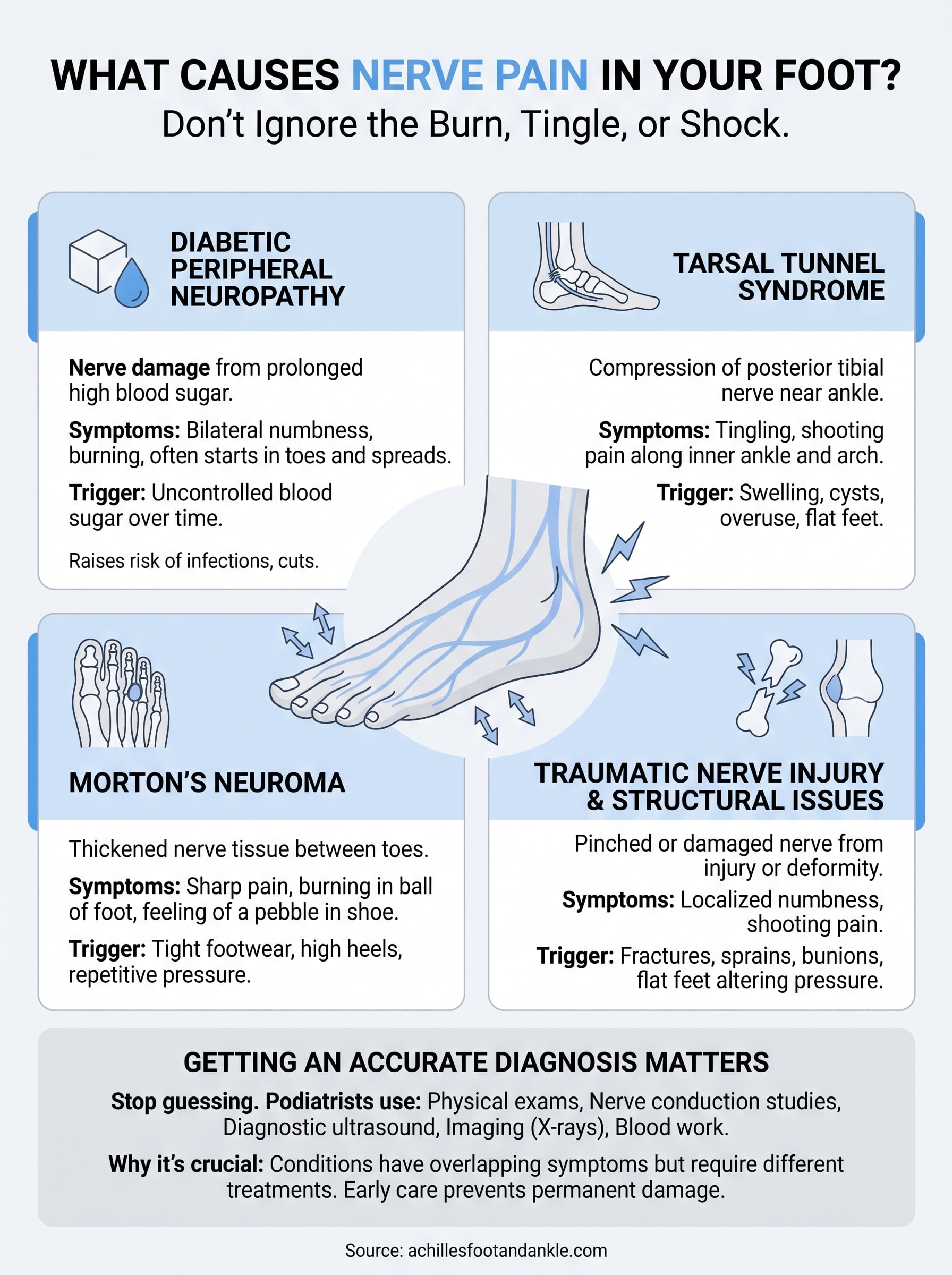 what causes nerve pain in your foot infographic