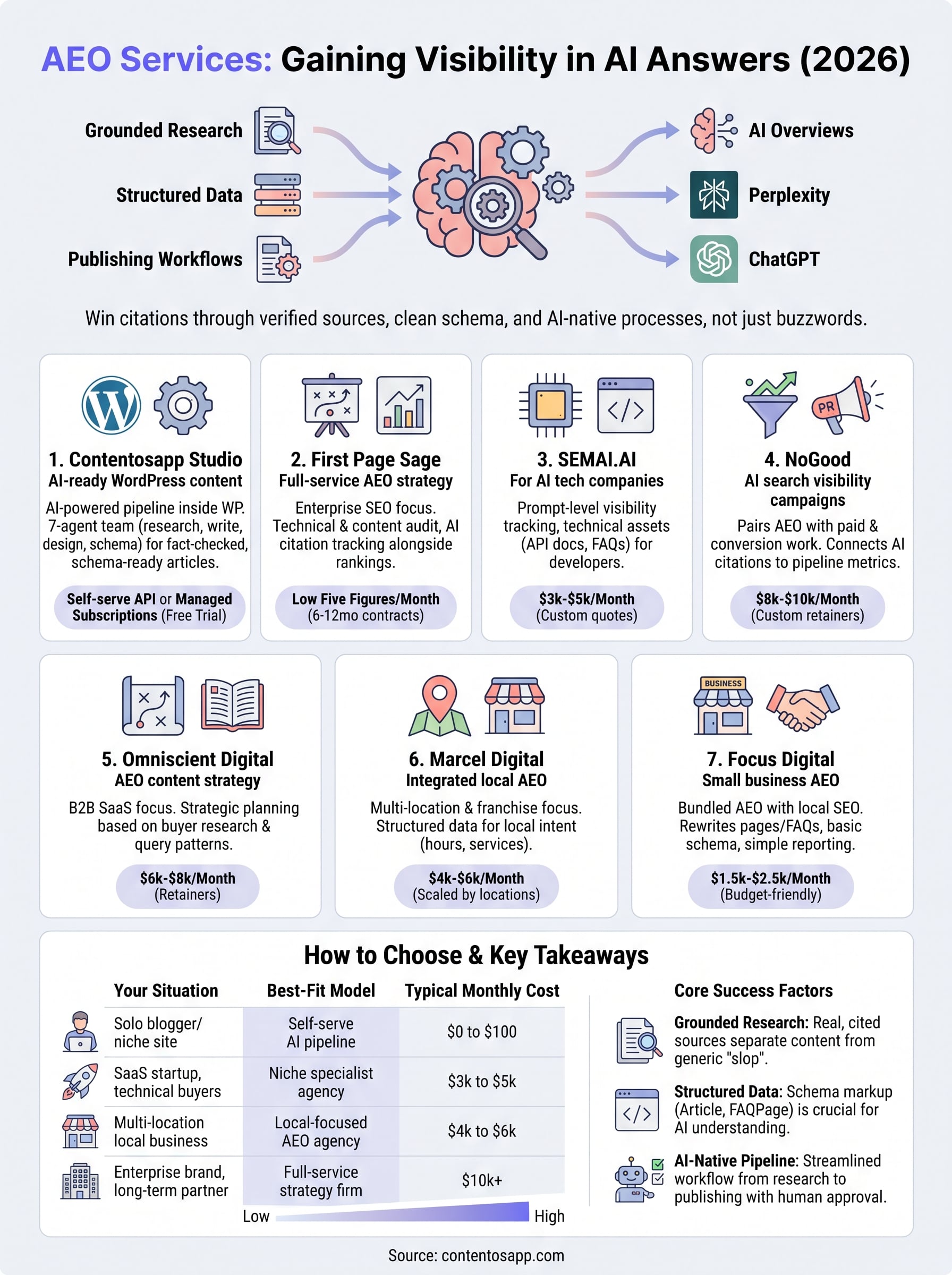 answer engine optimization services infographic