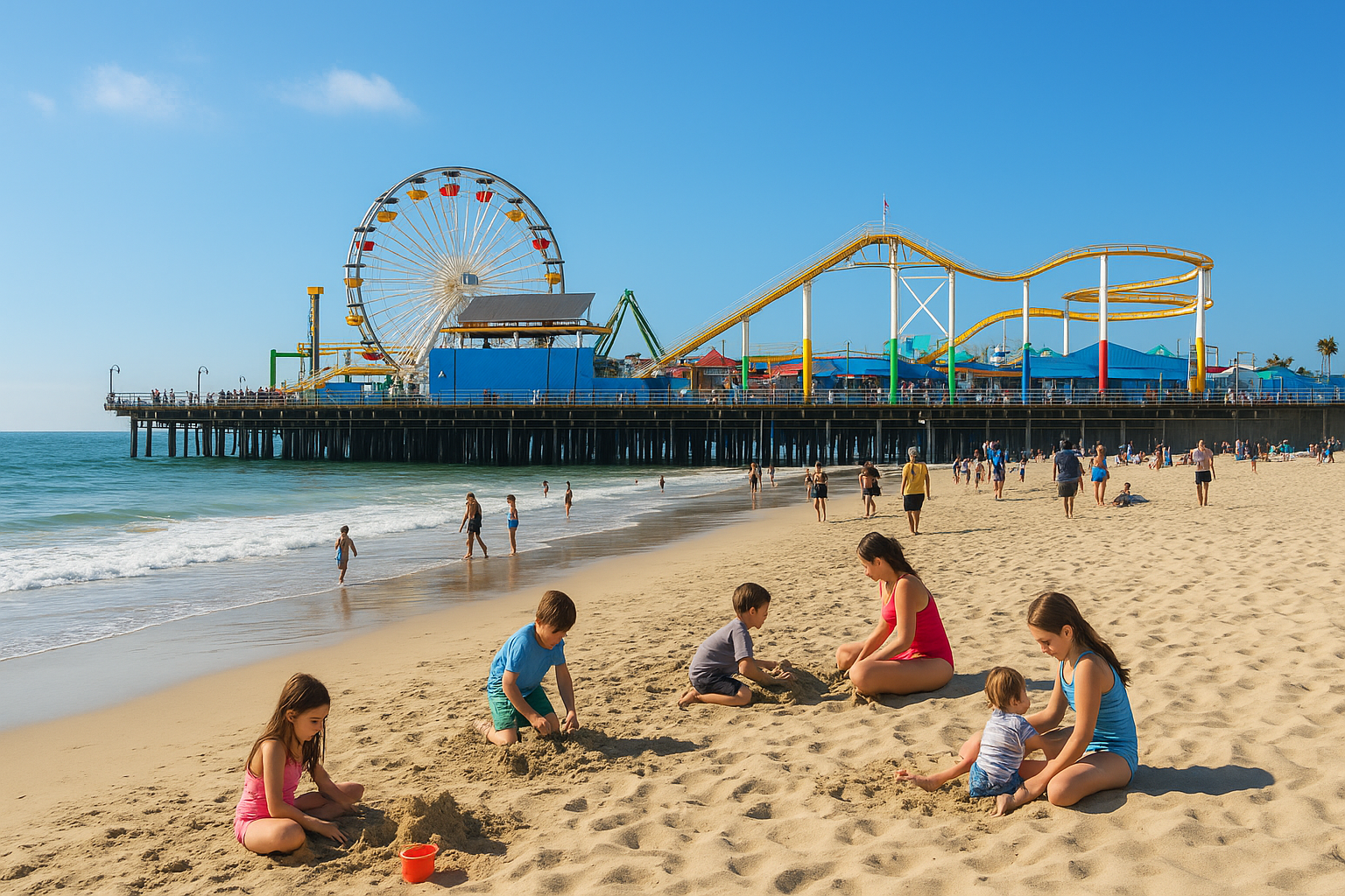 4. Play on the sand at Santa Monica Pier and Venice Beach