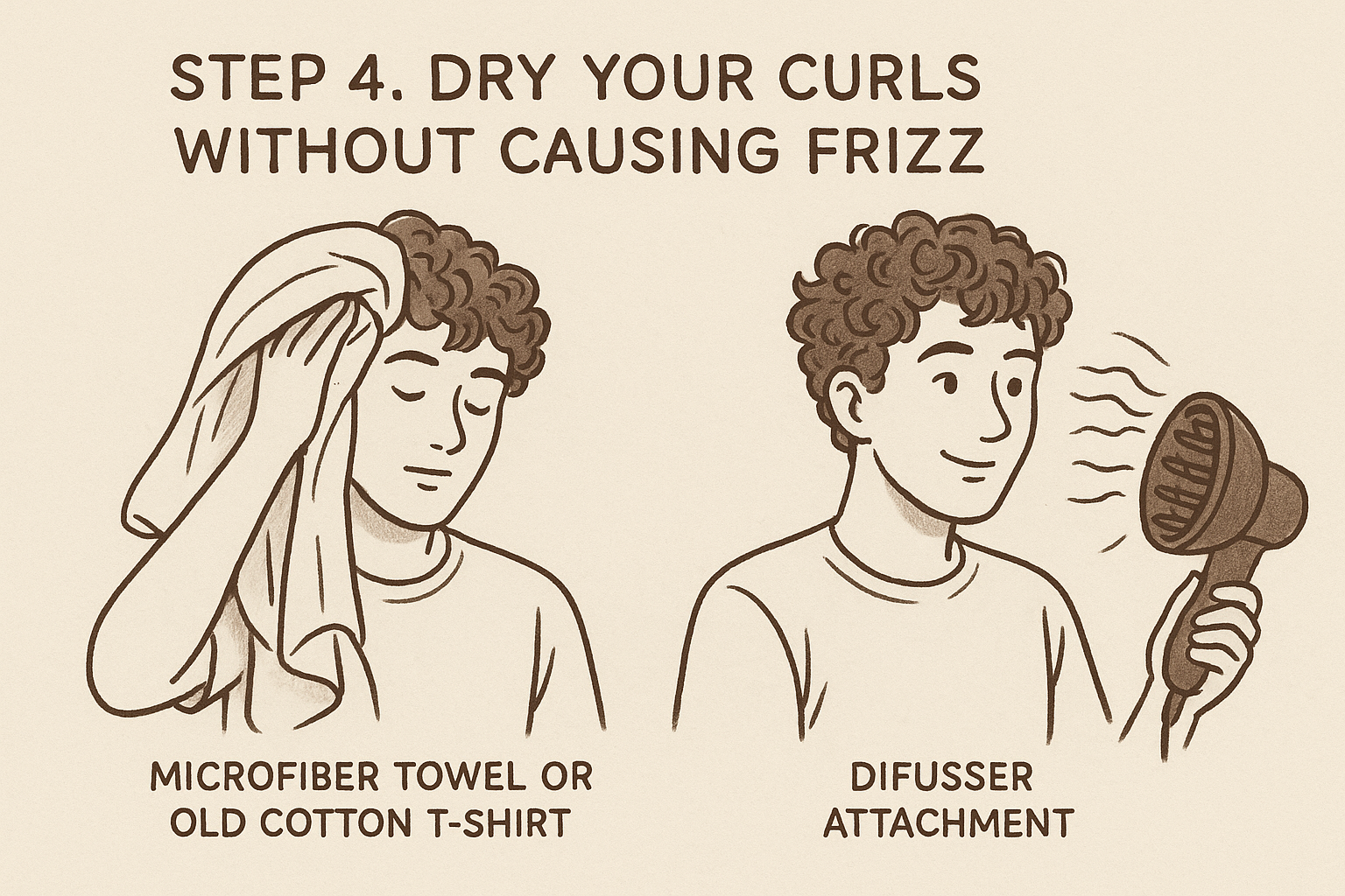 Step 4. Dry your curls without causing frizz