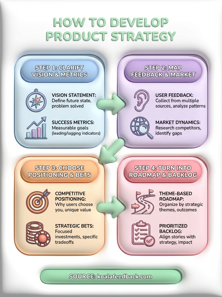 how to develop product strategy infographic