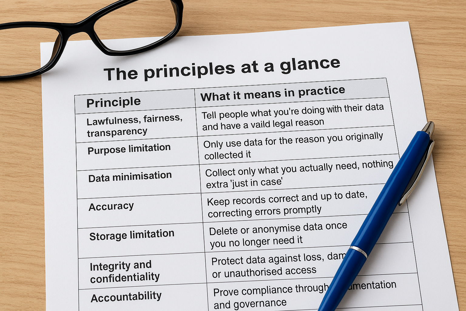 The principles at a glance