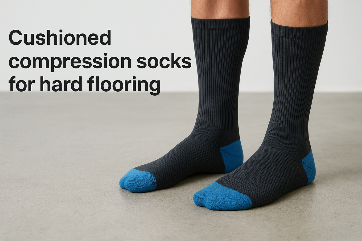 4. Cushioned compression socks for hard flooring