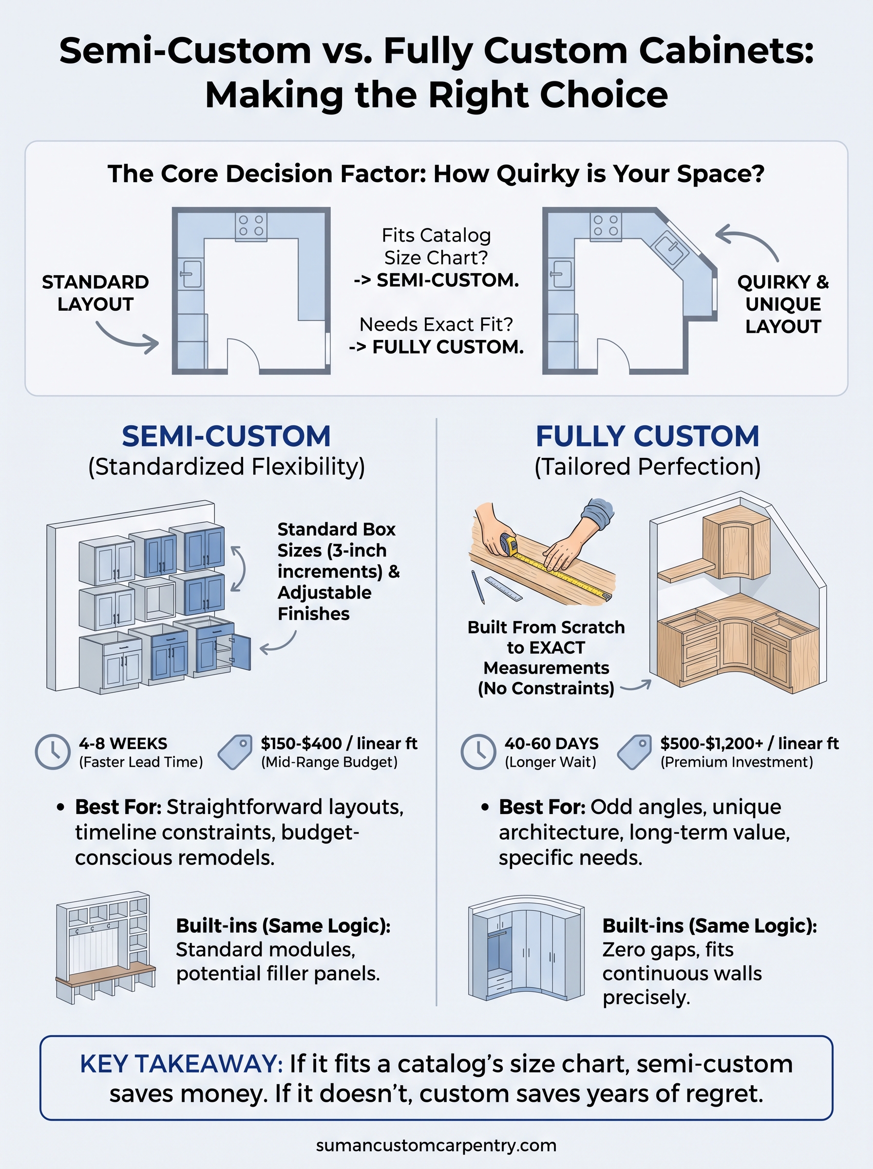semi-custom kitchen cabinets infographic