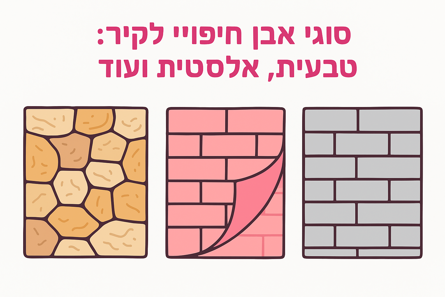 סוגי אבן חיפוי לקיר: טבעית, אלסטית ועוד