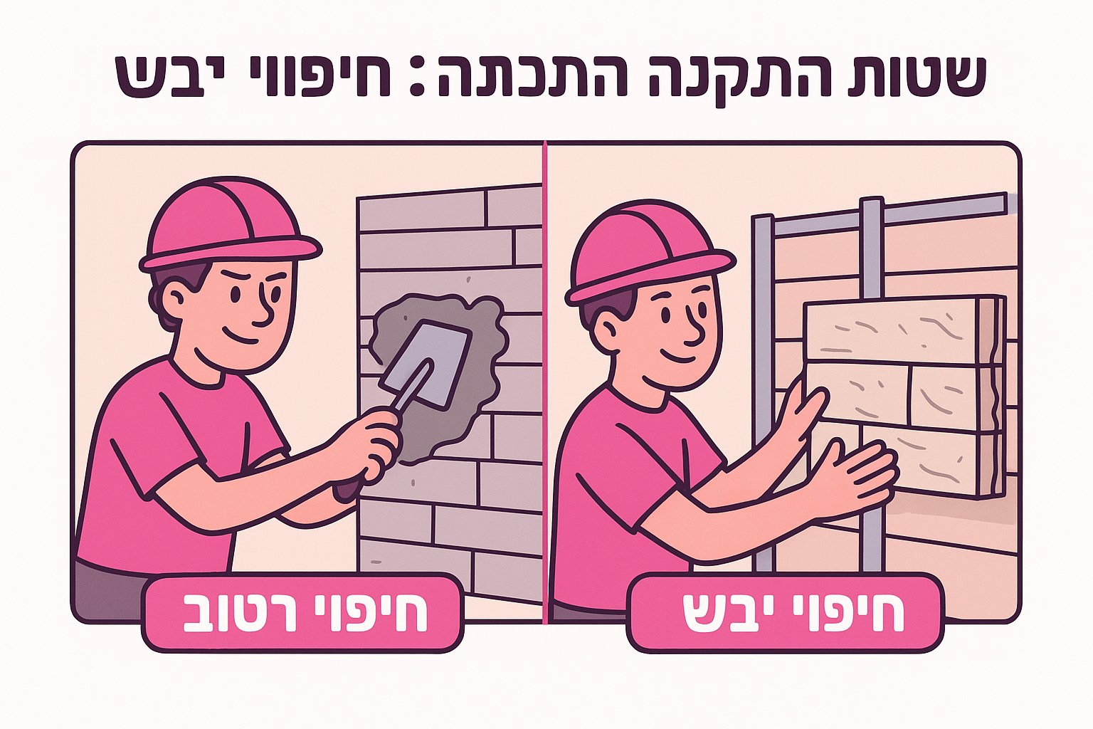 שיטות התקנה: חיפוי רטוב מול חיפוי יבש