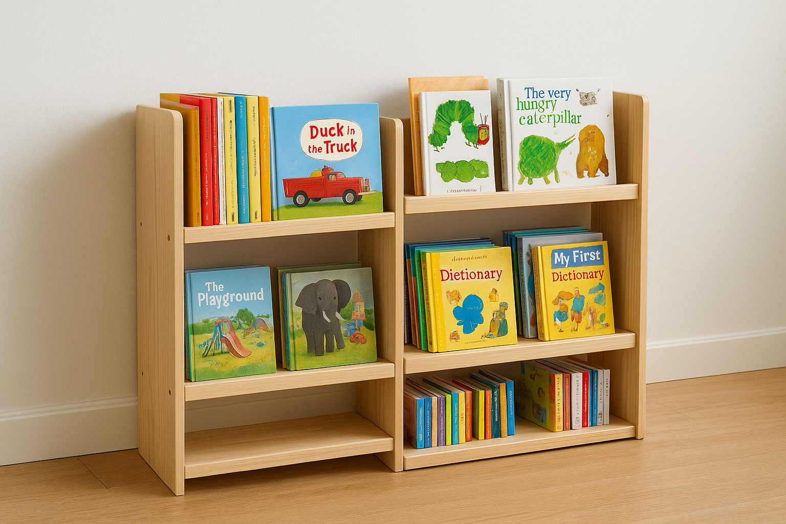 6. Expandable Montessori bookshelf for growing libraries