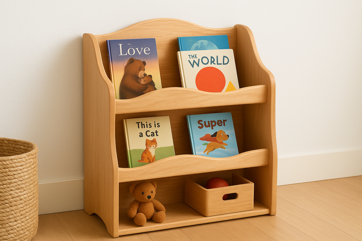 8. Handcrafted designer Montessori bookshelf