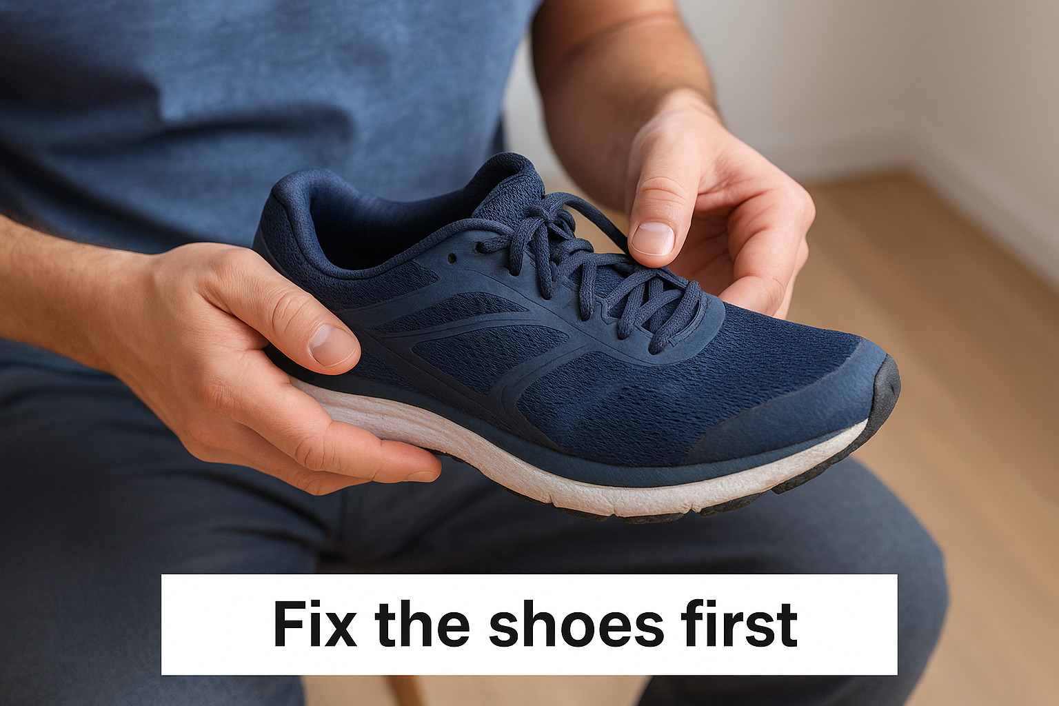 Fix the shoes first