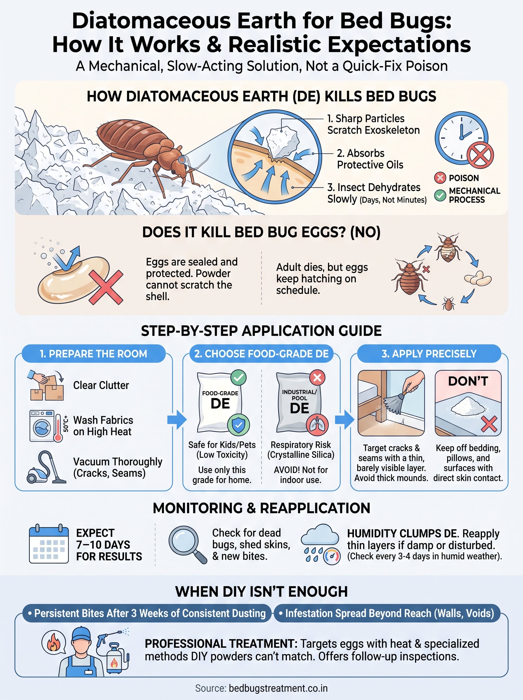 diatomaceous earth for bed bugs infographic