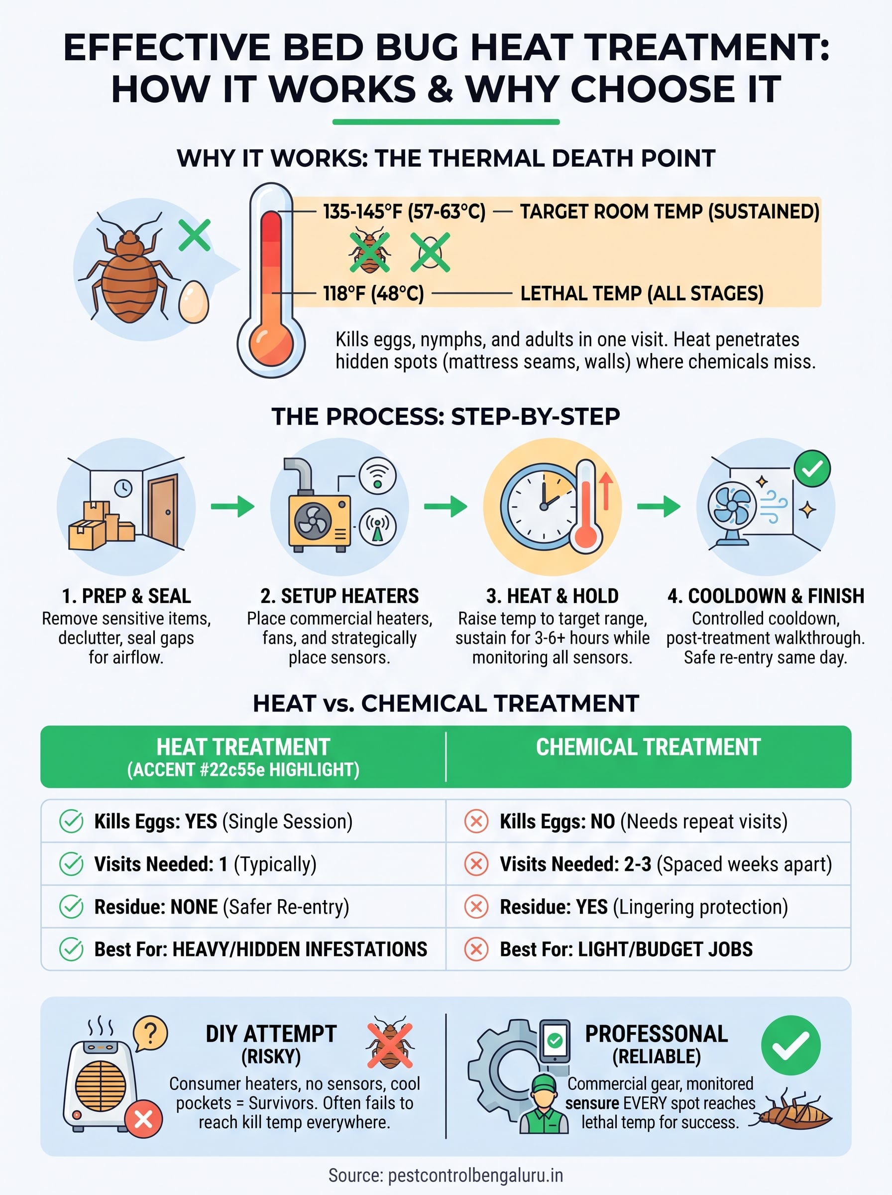 heat bed bug treatment infographic