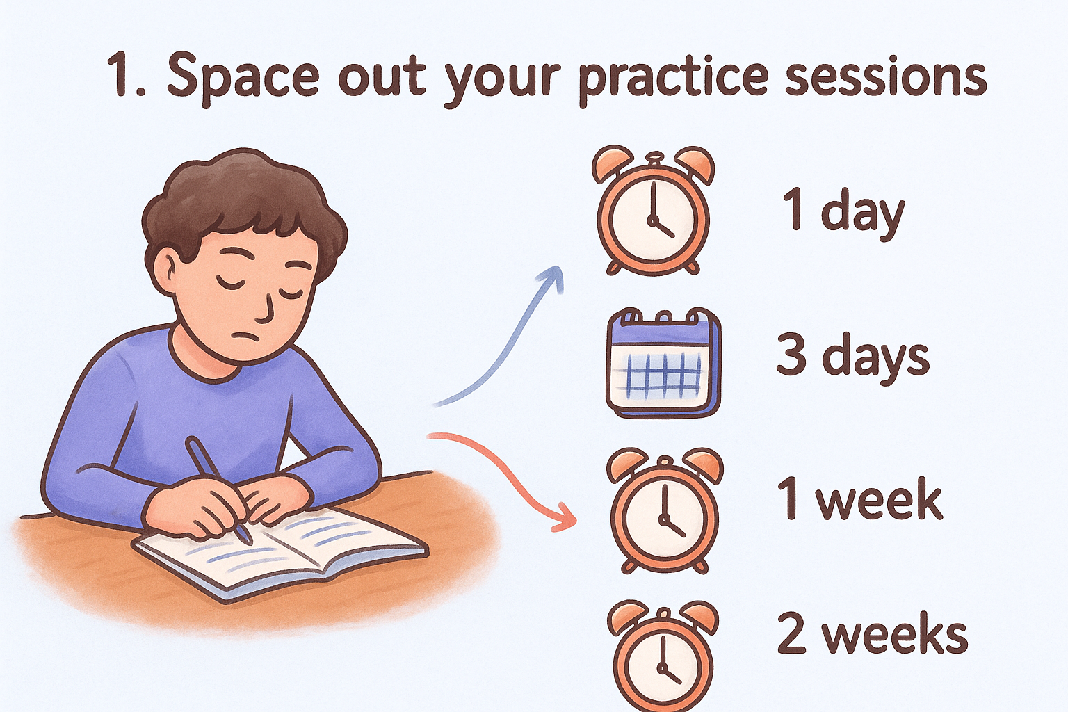 1. Space out your practice sessions