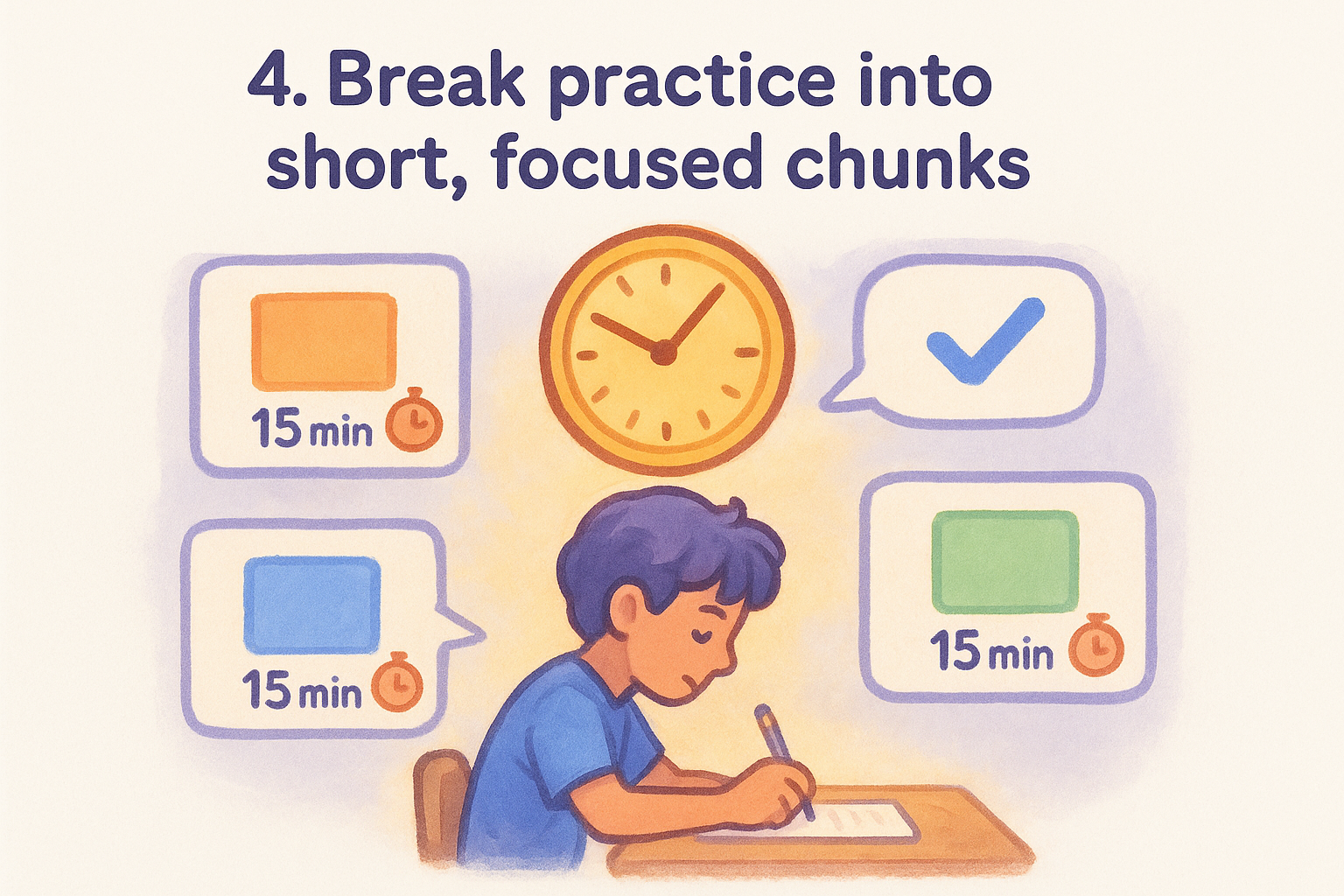 4. Break practice into short, focused chunks