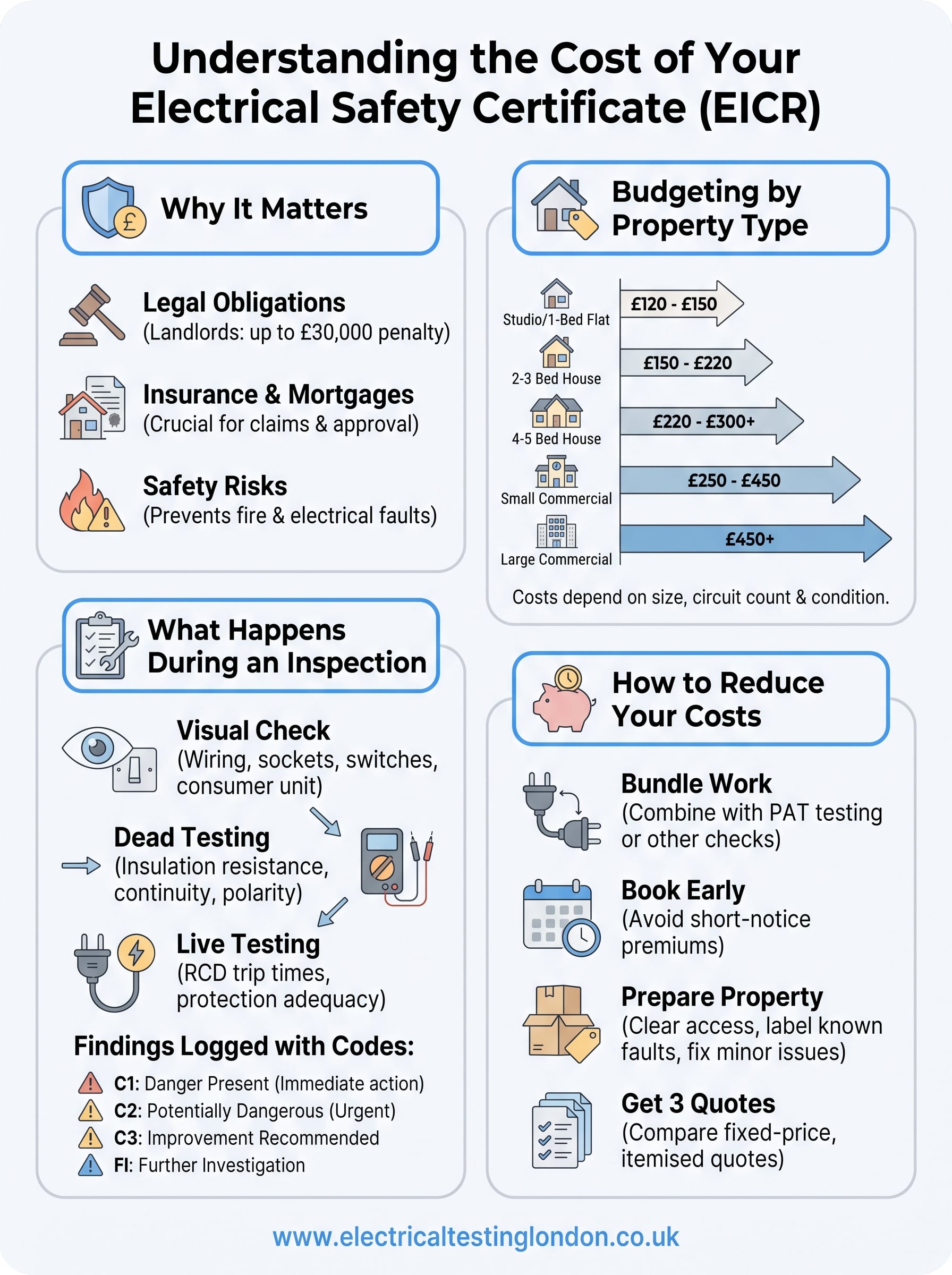 certificate of electrical safety cost infographic