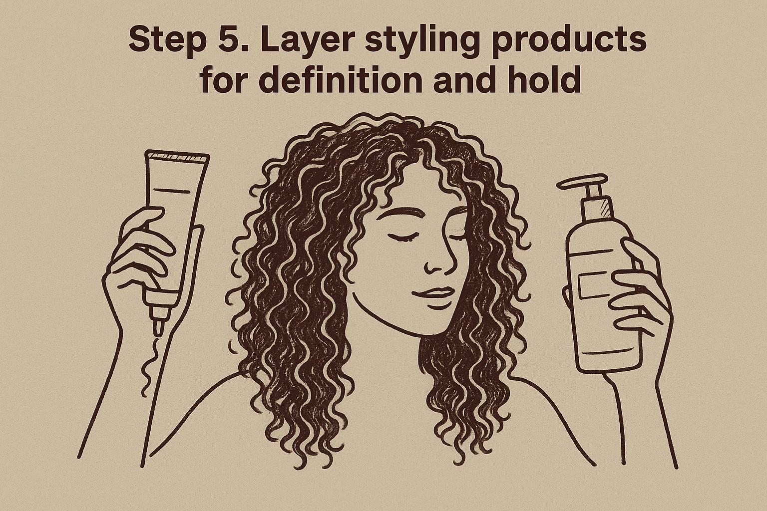 Step 5. Layer styling products for definition and hold
