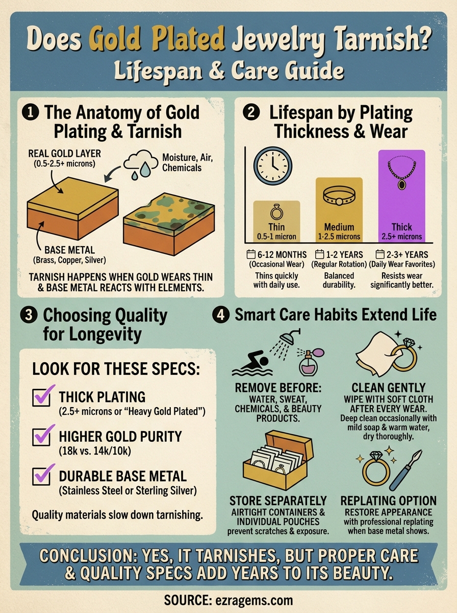 does gold plated jewelry tarnish infographic