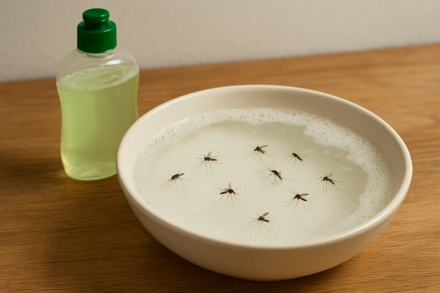 6. Soap and water mosquito trap