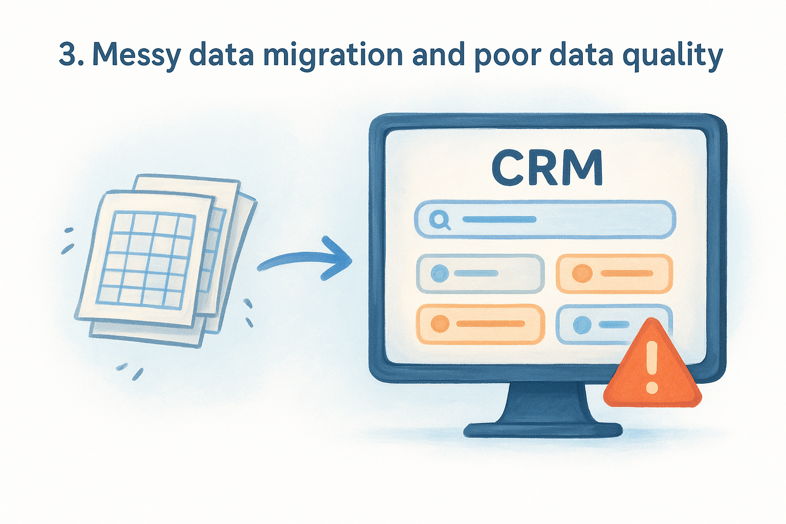 3. Messy data migration and poor data quality