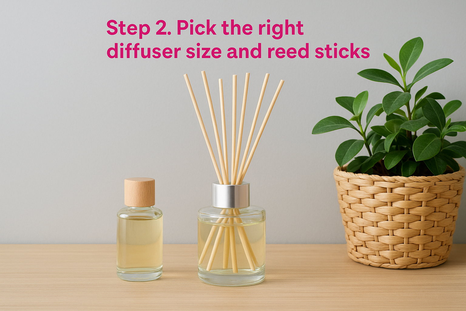 Step 2. Pick the right diffuser size and reed sticks