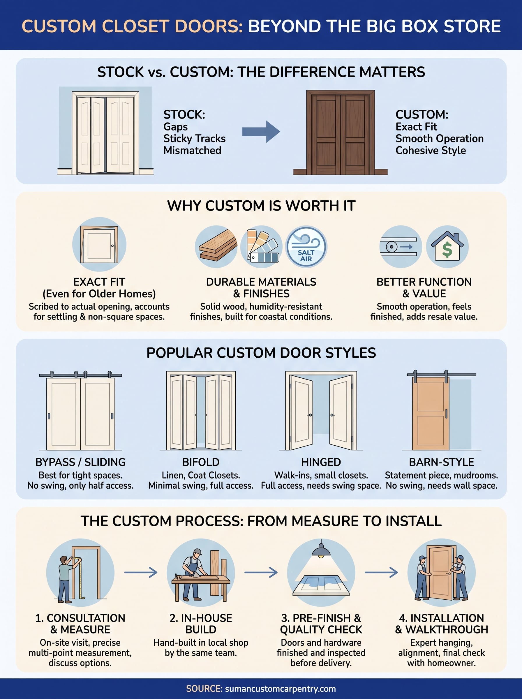 custom closets doors infographic