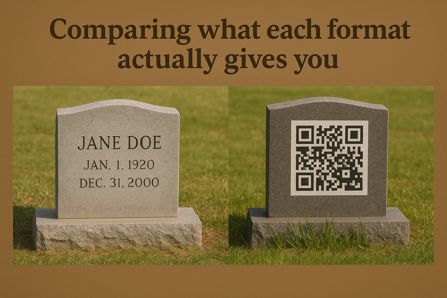 Comparing what each format actually gives you