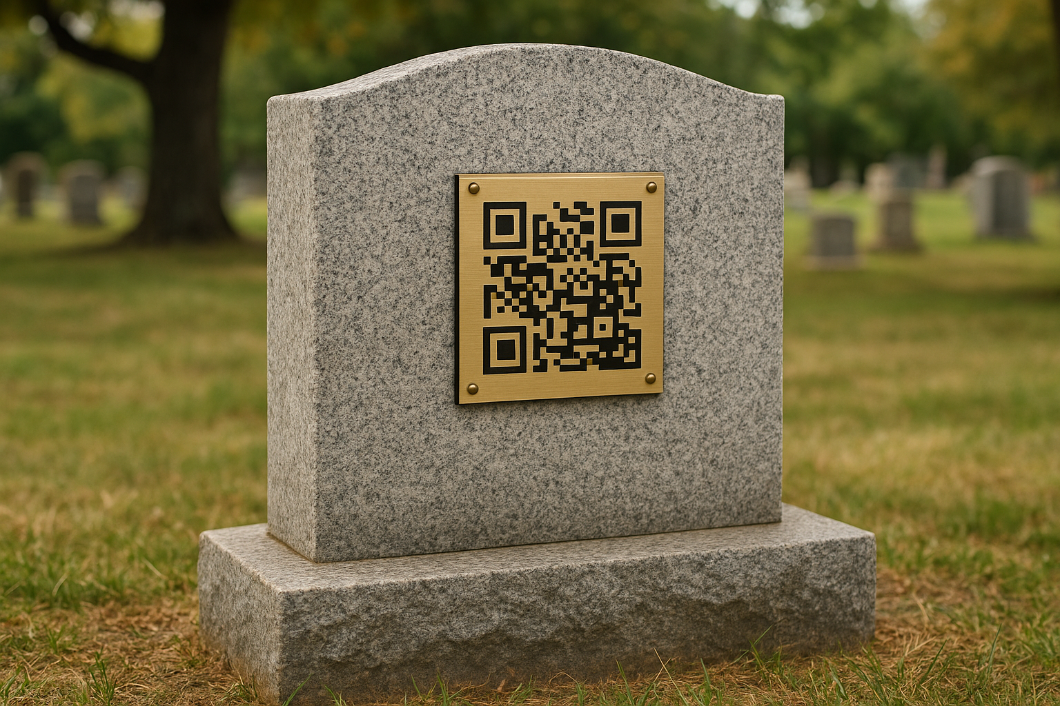 On the headstone or grave marker