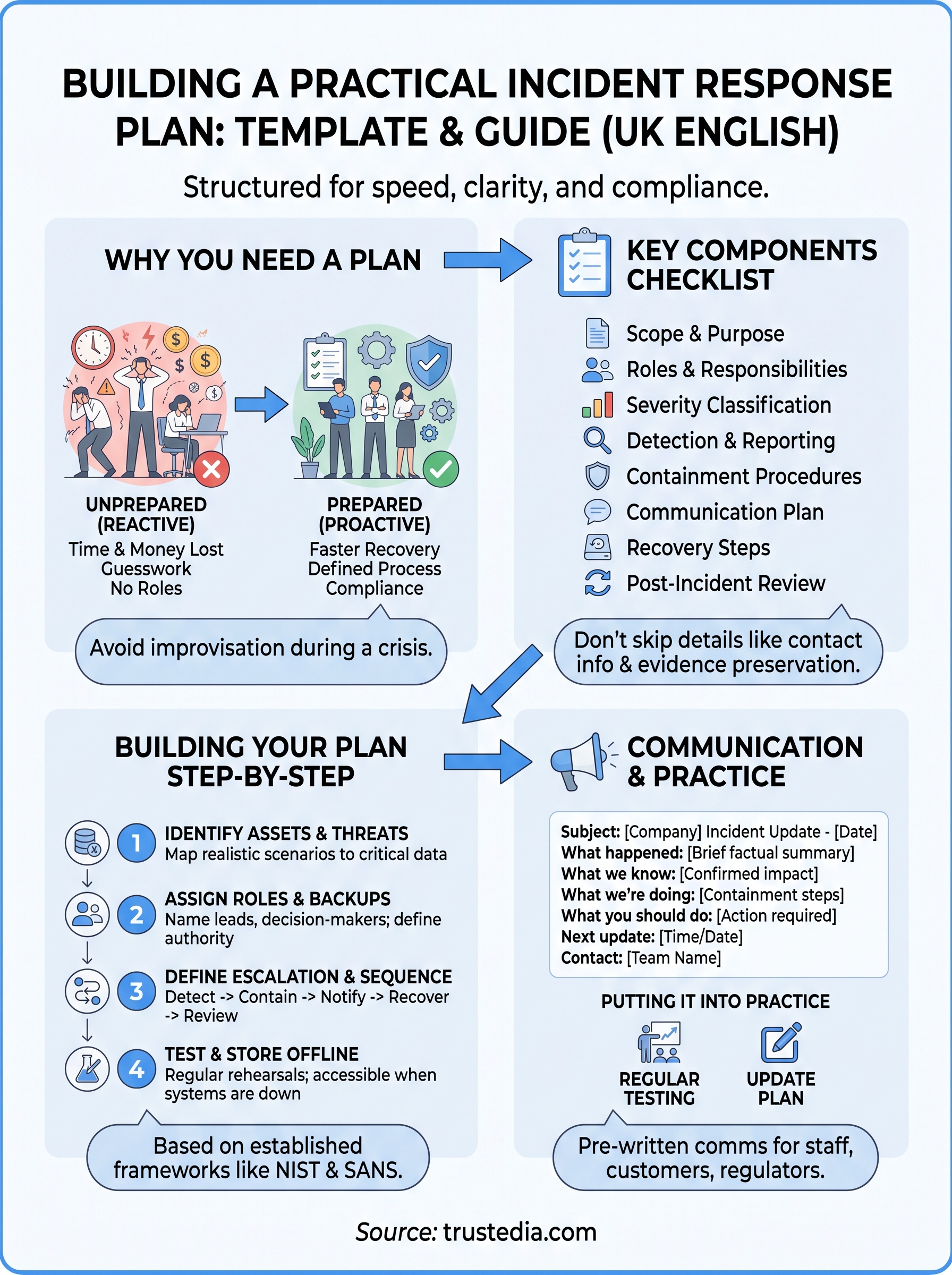 incident response plan template infographic