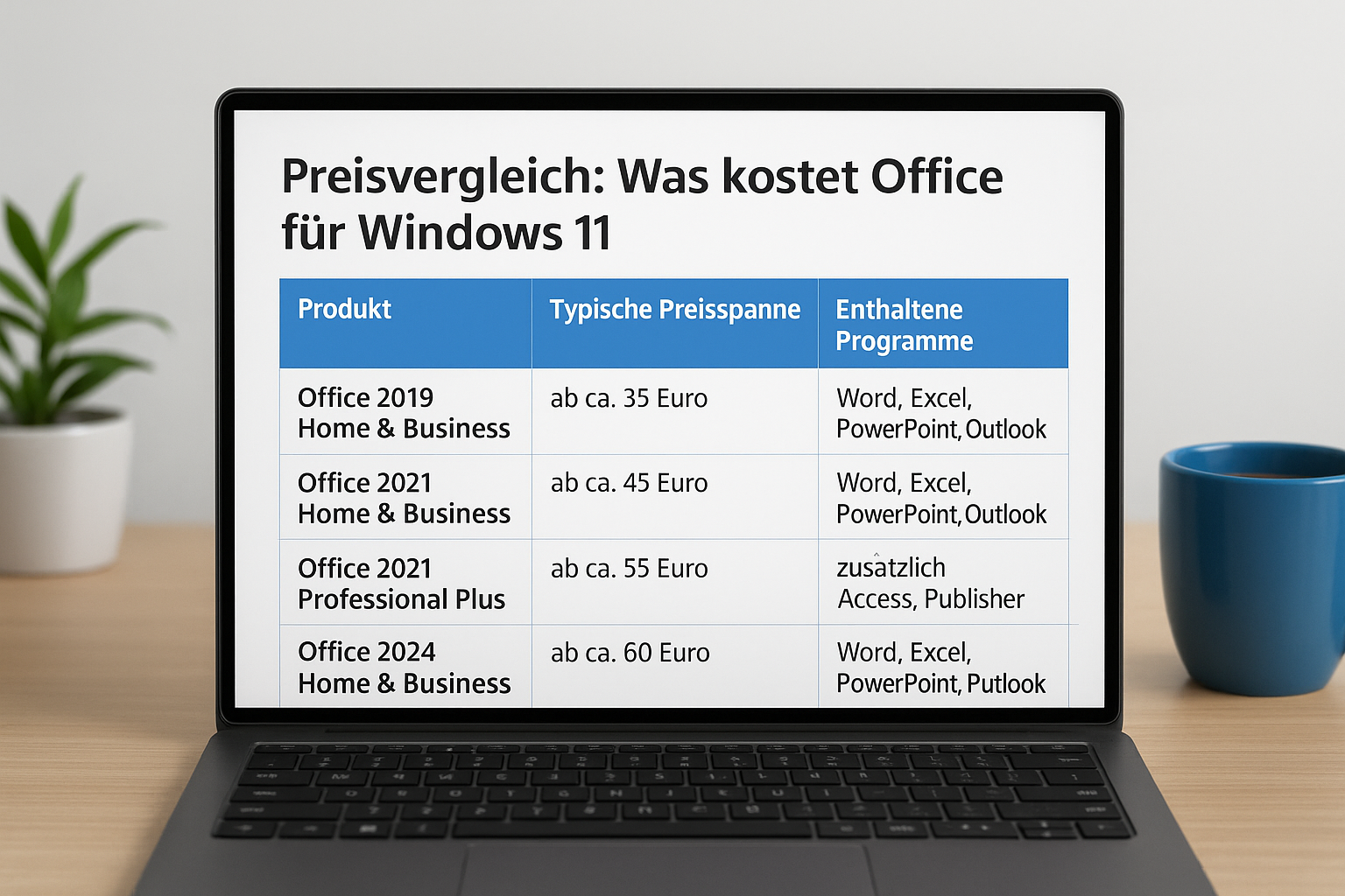 Preisvergleich: Was kostet Office für Windows 11