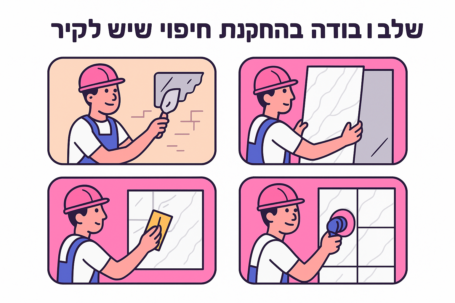 שלבי העבודה בהתקנת חיפוי שיש לקיר