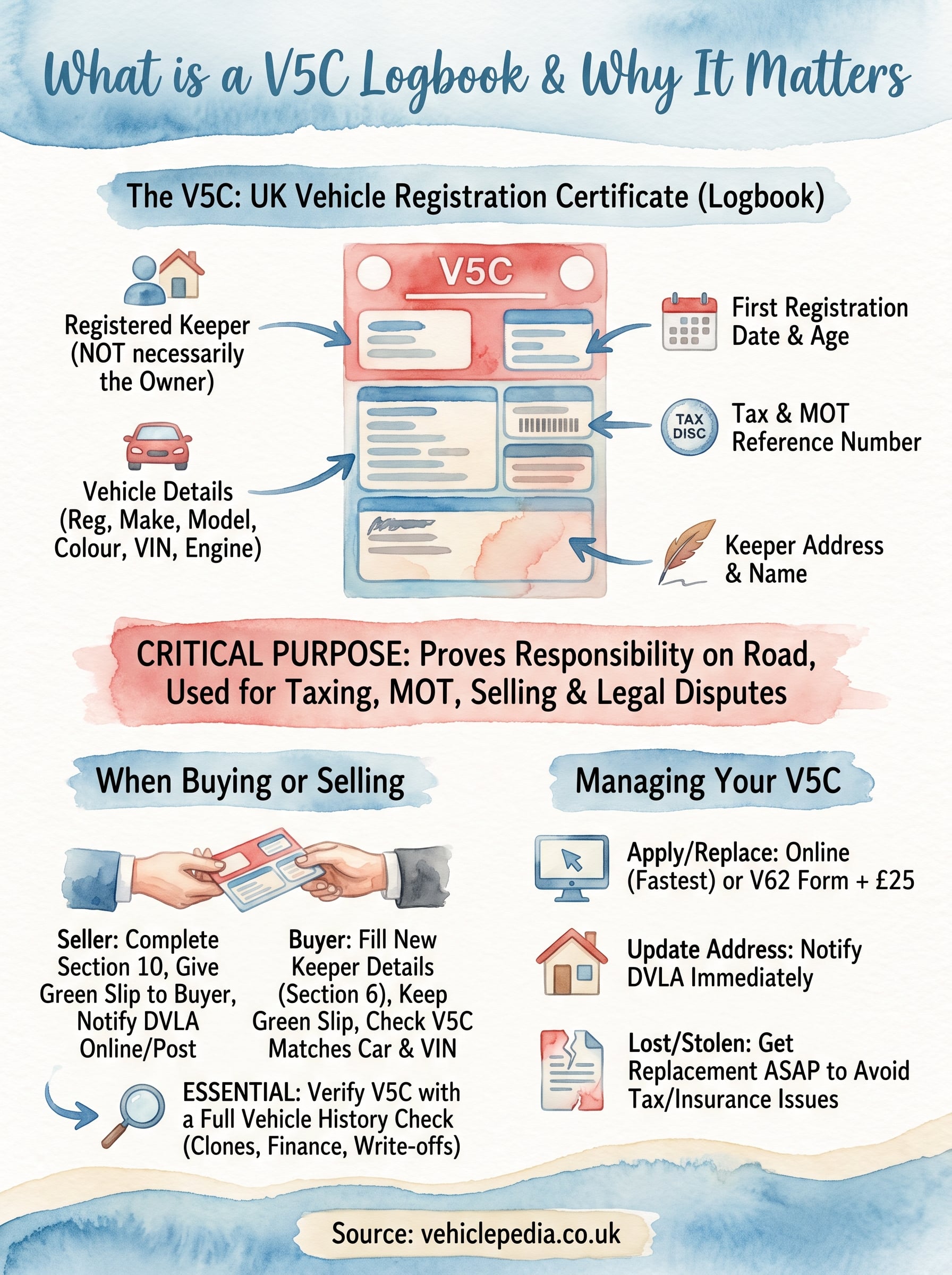 what is a v5c logbook infographic
