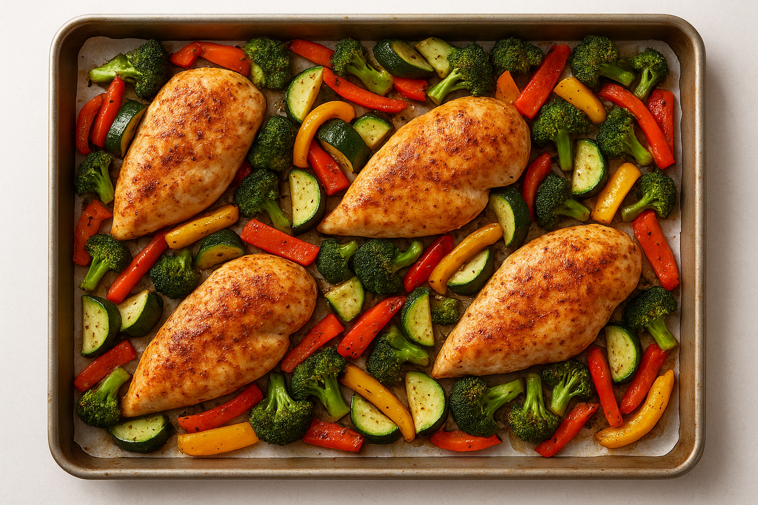 3. Sheet pan chicken and roasted vegetables